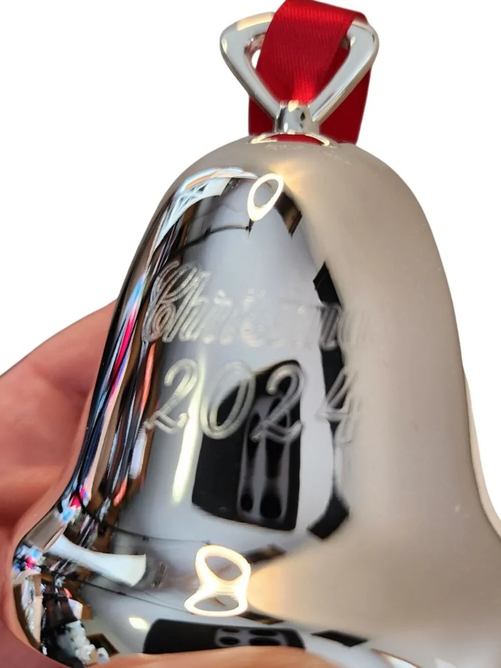 Reed & Barton 895958 2024 Annual Silverplate Christmas Tree Bell Ornament